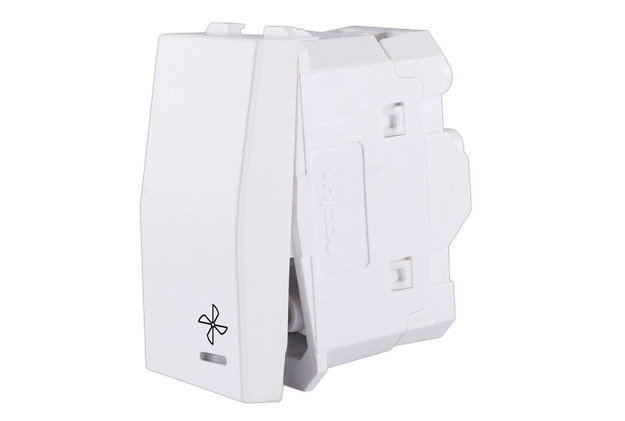 PREKIDAČ JEDNOPOLNI ZA VENTILATOR SA INDIKACIJOM 10A 1M BELIPROFI PAK 730401.3 INTERIO NOPAL
